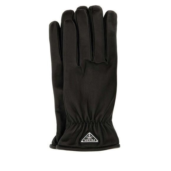 Prada Men Black Nappa Leather Gloves
